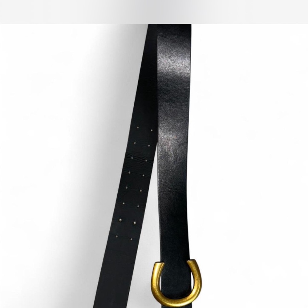 Elegant Black Belt with Gold Buckle